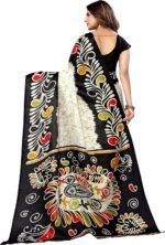 Art Silk Saree for Women Printed Indian Sari with Unstitched Blouse - Image 3