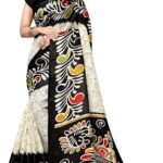 Art Silk Saree for Women Printed Indian Sari with Unstitched Blouse