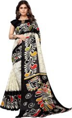 Art Silk Saree for Women Printed Indian Sari with Unstitched Blouse