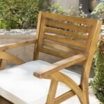 Christopher Knight Home Desoto Acacia Wood Patio Dining Set, 7-Pcs Set, Teak Finish With Rustic Metal - Image 3
