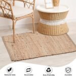 Hausattire Jute Woven Rug 2'x3' - Natural, Hand Braided Boho Entry Area Rugs for Kitchen, Living Room | Small Farmhouse Indoor Outdoor Decorative Mat for Patio, Entryway Front Door Mats - 24x36 Inches - Image 7
