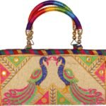 Craft Trade Clutch Bags for Women - Rajasthani Hand Embroidered Mini Crossbody Bag Women's Cluches for Wedding Party Gifts