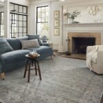 Loloi Jean Stoffer Katherine Collection KES-01 Ocean/Gold 7'-10'' x 10', .25" Pile Height, Area Rug