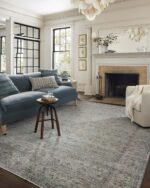 Loloi Jean Stoffer Katherine Collection KES-01 Ocean/Gold 7'-10'' x 10', .25" Pile Height, Area Rug