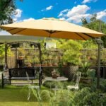 Sunnyglade 10x10Ft Cantilever Patio Umbrella Square Deluxe Offset Umbrella 360°Rotation & Integrated Tilting System Heavy Duty Patio Hanging Umbrella for Market Garden Deck Pool Backyard Patio (Tan) - Image 6