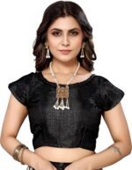 Art Silk Saree for Women Printed Indian Sari with Unstitched Blouse - Image 5