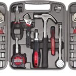 Apollo Tools 79 Piece Multi-Purpose SAE and Metric Tool Set with Sockets for the Garage, Home or on the Road. Includes Essential Tools for Vehicle Maintenance and Repairs - Red- DT9411