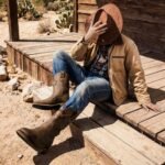 Winbird Cowboy Boots For Men Square Toe Western Men's Boots Vegan/Genuine Leather with Classic Patriot Pull On Boot, Slip Resistant Country Boots Chunky Heel Short Boots for Spring Fall - Image 2