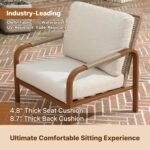 3-Piece Outdoor Bistro Set - Hand-Woven Rattan Patio Furniture with Aluminum Frame, Coffee Table & Waterproof Cushions, for Patio/Deck/Porch (Beige) (Beige, Small Bistro Set) - Image 5