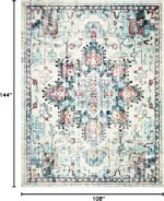 SAFAVIEH Area Rug 9x12 - Madison Collection - Large - Cream & Blue, Boho Chic Distressed Medallion Design, Non-Shedding & Easy to Clean, Ideal for Living Room, Bedroom, Dining Space (MAD473B) - Image 2