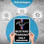 Parking Only Sign for Mustang - 8x12 Aluminum Garage Gifts for Men - Image 4