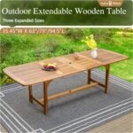 Sophia & William Patio Outdoor Table and Chairs Set, Patio Dining Sets for 8, 9 Pieces Patio Table Set for Backyard Deck Porch Outside, Acacia Wood Table Expandable with Hole and Chairs - Image 4